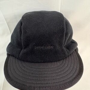 Vintage Fall 1990 Patagonia Synchilla Black Fleece Duckbill Hat Cap Size Medium
